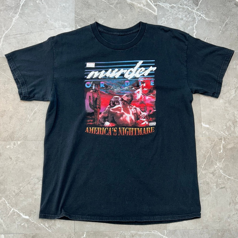 Vintage Mike Tyson Murder Or Die Americas Nightmare Graphic Tee Men Large Boxing